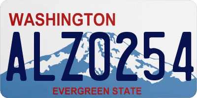 WA license plate ALZ0254
