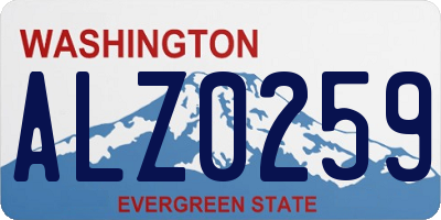 WA license plate ALZ0259