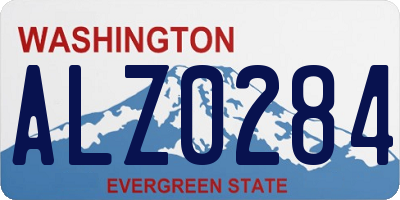 WA license plate ALZ0284