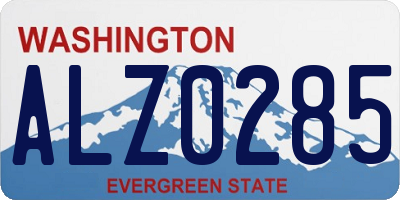 WA license plate ALZ0285