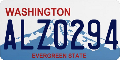 WA license plate ALZ0294