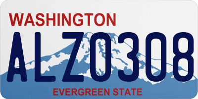 WA license plate ALZ0308