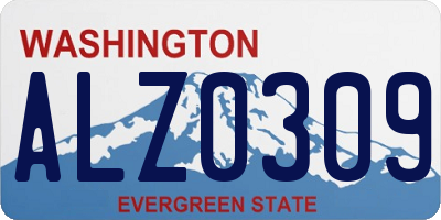 WA license plate ALZ0309