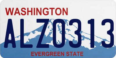 WA license plate ALZ0313