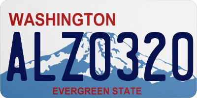 WA license plate ALZ0320