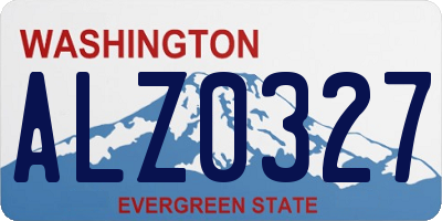 WA license plate ALZ0327