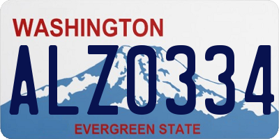 WA license plate ALZ0334