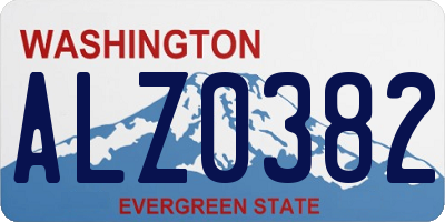 WA license plate ALZ0382