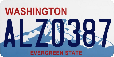 WA license plate ALZ0387