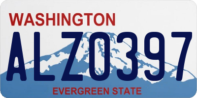 WA license plate ALZ0397