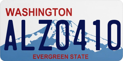WA license plate ALZ0410
