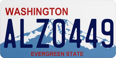 WA license plate ALZ0449