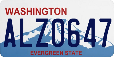 WA license plate ALZ0647