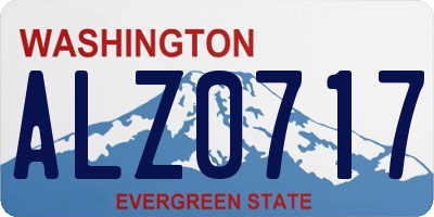 WA license plate ALZ0717