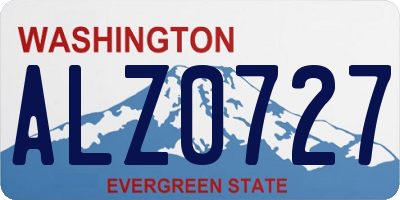 WA license plate ALZ0727