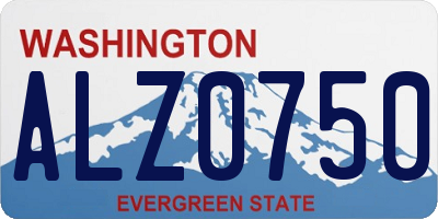 WA license plate ALZ0750