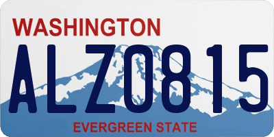 WA license plate ALZ0815