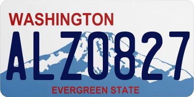 WA license plate ALZ0827