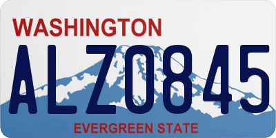 WA license plate ALZ0845