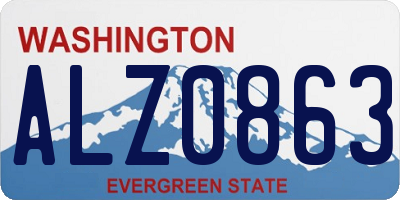 WA license plate ALZ0863