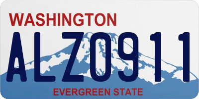 WA license plate ALZ0911