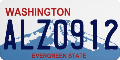 WA license plate ALZ0912