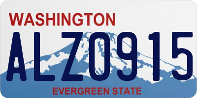 WA license plate ALZ0915