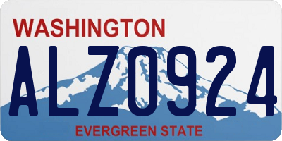 WA license plate ALZ0924