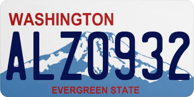 WA license plate ALZ0932