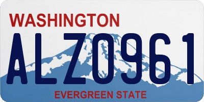 WA license plate ALZ0961