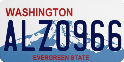 WA license plate ALZ0966
