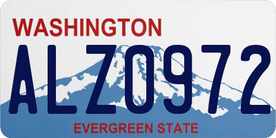 WA license plate ALZ0972