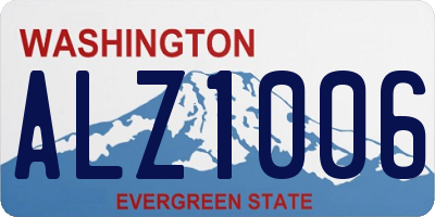 WA license plate ALZ1006