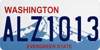 WA license plate ALZ1013