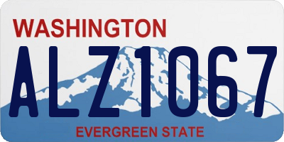 WA license plate ALZ1067