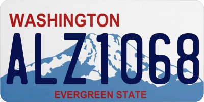 WA license plate ALZ1068