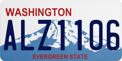 WA license plate ALZ1106