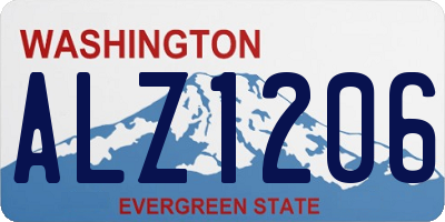 WA license plate ALZ1206