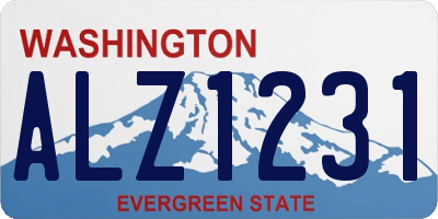 WA license plate ALZ1231