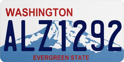 WA license plate ALZ1292
