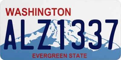 WA license plate ALZ1337