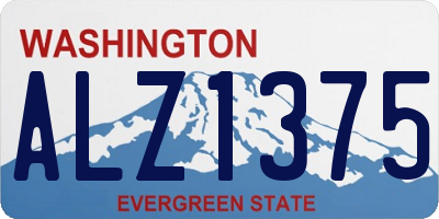 WA license plate ALZ1375