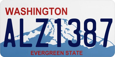 WA license plate ALZ1387
