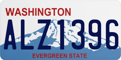 WA license plate ALZ1396