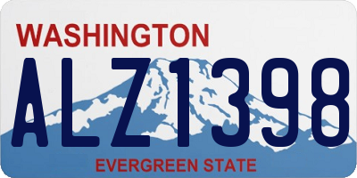 WA license plate ALZ1398