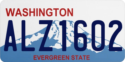 WA license plate ALZ1602