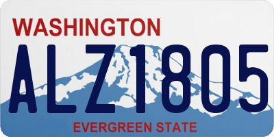 WA license plate ALZ1805