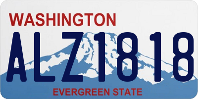 WA license plate ALZ1818