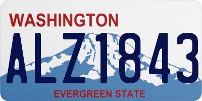 WA license plate ALZ1843