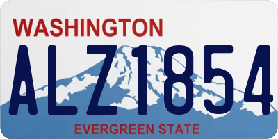 WA license plate ALZ1854